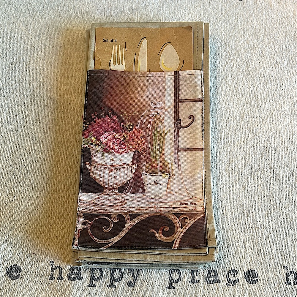 Cypress Home Pocket Napkins/4/Garden Motif/NWT